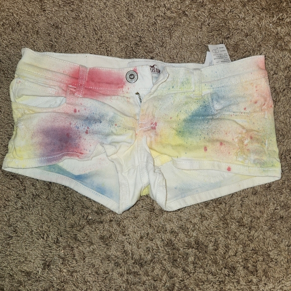 Hollister Rainbow Splatter Shorts size 1 w 25 - Picture 1 of 3